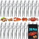 20 Pcs Crab Crackers, Crab Crackers and Tools Seafood Crackers Stainless Steel, Lobster Crab Leg Crackers Opener Set, Shellfish Crab Claw Nut Crackers for Home Kitchen Party Tools, Silver