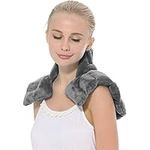 Aroma Season Microwave Heating Pad，Microwavable Heating Pad for Neck and Shoulders, Weighted Microwavable Heated Neck Wrap (Grey)