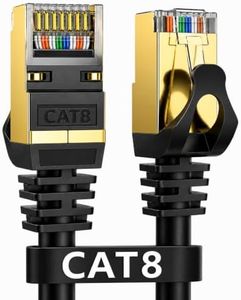 Cat 8 Ethernet Cable 200ft Shielded, Indoor&Outdoor, Heavy Duty High Speed Direct Burial 26AWG Cat8 Network Wire, 40Gbps 2000Mhz SFTP Patch Cord, in Wall&Weatherproof RJ45 Cable for Router/Modem/Xbox