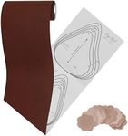 Breast Tape for Large Breasts – Extra Wide for Large Breast Lift, A to G Cup, 5 Pairs of Adhesive Bras Templates, Hypoallergenic Sticky Bra Boob Tape with 5 Nipple Covers (7.8” x 8’), Brown