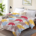 RD TREND® Glace Cotton Duvet Cover Double Bed King Size, Duvet Cover II Razai Cover II Quilt Cover for Double Bed with Zipper 90 x 100 Inches (Maple-Leaf)