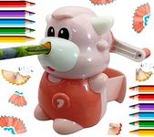 FunBlast Sharpener for Kids – Cow Pencil Sharpener, Table Sharpener Machine, Birthday Return Gift, Sharpeners for School Supply and Office (Red)