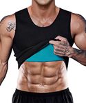 Men Neoprene Sauna Sweat Vest Weight Loss Waist Trainer Tank Top Shapewear Slimming Shirt Workout Suit