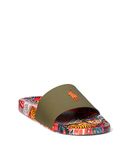 Polo Ralph Lauren Men's Polo Slides, Patchwork/Orange Pony Player, 12