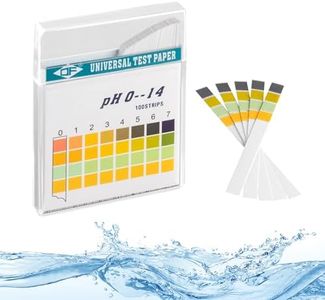 ECENCE pH test strips 100 pcs., litmus test paper, measuring range 0-14, universal indicator paper, acidity test for aquariums, drinking water
