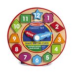 Melissa & Doug Shape Sorting Clock - Wooden Educational Toy | Learn To Tell Time Clock Toy For Kids 3+