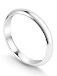 KEZEF Sterling Silver Wedding Band Ring for Men and Women – Wedding Bands for Her, Wedding Band for Women and Men, 3mm Width Silver Ring Size 8