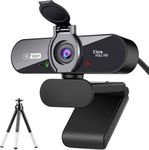 Webcam, 1080P Pro HD Webcam with Stereo Microphone, 110° Wide Angle, Privacy Cover, Tripod, for Conferencing, Live Streaming, Recording, Compatible with Skype/Zoom/YouTube