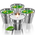 Citronella Candle, BOYUJK Citronella Candle Outdoor with 60 Hours of Burning Time, Scented Candles with Natural Citronella Scent, 8oz Citronella Candle Set for Home, Outdoor and Travel (4 Pack)