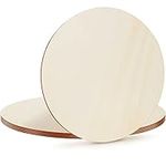 Belle Vous Wooden Unfinished Round Circles (6 Pack) - 40cm / 16 Inches - 2.5mm Plain Natural Blank Wood Discs - Cutout Slices for Crafts, Coasters, Home Decorations & Ornaments