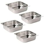 Vinod Set of 4 Half Size Food Pans Gastronorm for Chafing Dish Dishes Pan