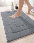 DEXI Bathroom Rugs, 36x24, Non-Slip Absorbent Premium Bath Mat, Machine Wash Dry, Comfortable Carpet for Bath Room, Grey