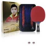 Loki 7 Star Carbon Fibre I 2 Balls | ITTF Approved Table Tennis Racket | Gift Case I Professional Ping Pong Paddle | Long Handle