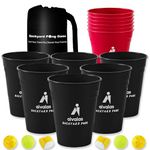 Aivalas Giant Yard Pong Outdoor Games with XL Size 12 Buckets Toss Games for Beach Camping Backyard Games with Carrying Bag Perfect Outdoor Games for Adults Kids for Halloween Christmas