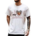 LASFOUR Personalized I Love My Girlfriend Shirt, I Love My Girlfriend Tee with Custom Photo, Valentines Couples Shirts, T1, Small