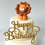 Edible Lion Cake Toppers-3D Sugar Fondant Animal Figure-Kids Birthday Decorations- Handmade Present