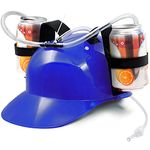 Novelty Place Drinking Helmet - Can Holder Drinker Hat Cap with Straw for Beer and Soda - Party Fun - Blue