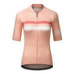 Santic Cycling Jersey Women's Shorts Sleeve Tops Bike Shirts Bicycle Jacket Full Zip with Pockets Andrea, A-pink, Small