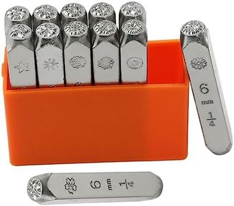 NUOBESTY 12pcs Flower-shaped Leather Stamp Postage Stamps Steel Stamp Metal Stamping Kit, Jewellery Metal Stamps Set, Marking on Aluminum,Copper,Brass,Wood,Steel