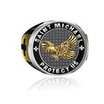 LONAGO Men Ring Patriotic USA Flying American Bald Eagle Ring Sterling Silver Man Stacking Ring Gifts for Father Friends, Metal, Cubic Zirconia