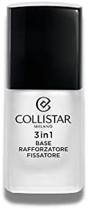 Collistar Smalto 3 in 1 Base-Rafforzatore-Fissatore, facilita l'applicazione dello smalto, rinforza le unghie, accenuta la luminosità dello smalto e lo fa durare più a lungo, 10ml