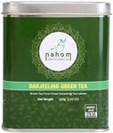 NAHOM Darjeeling Green Tea Loose Leaf - Natural & Pure Green Tea Leaves with Rich Anti-oxidants & Natural Detox Tea | Just Brew as Hot Tea or Iced Tea - 3.53oz -100g - TIN