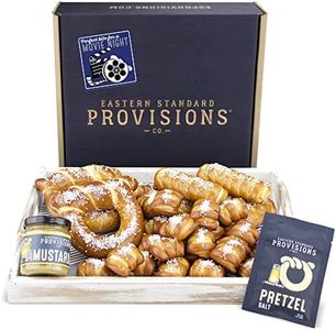 Eastern Standard Provisions "Movie Night" Gourmet Gift Box, Fresh Artisanal Soft Pretzel Snack Pack, with Gourmet Pretzel Salt & Sauce