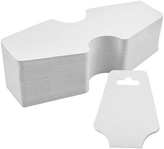 suaywo 100 Pezzi Schede Espositive per Collana Schede Espositive per Braccialetti Display Gioielli in Carta Kraft Display per Orecchini Etichette Schede Porta per Orecchini Borchie Collane(Bianco)
