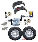 leisure MART 350kg Avonride trailer suspension units supplied with 4 inch PCD hubs, 8 inch 4PR wheels, plates, grease and mudguards (Set 13) Pt no. LMX1896