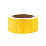 Reflective Tape, 9M x 5CM Warning Sticker High Intensity Reflector Tape Waterproof Safety Tape, 1 Pack Self-Adhesive Security Marking Tape for Vehicles Car Motorcycle Bike Helmets on Night, Yellow