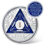 IELCJJ 1 Year Sobriety Chip, Triplate AA Coin and Medallion Sobriety Coin Recovery Chips Medal Anniversary Sober Token Sobriety Gifts Alcoholics Anonymous Recovery for Men Women