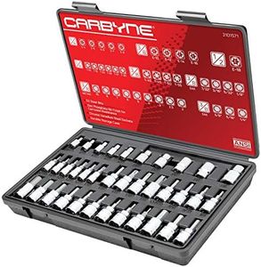 CARBYNE Hex (Allen), Torx Bit Socket & E-Torx (E-Socket, External Torx, Female Torx) Socket Set - 36 Piece, S2 Steel | 1/4", 3/8" & 1/2" Drive • From a Family-Run Tool Company Based in the U.S.A.