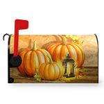 Dacawin Fall Mailbox Cover Pumpkin Autumn Magnetic Mailbox Wraps Thanksgiving Lantern Post Letter Box Cover Mail Wrap Fall Harvest Mail Box Covers Garden Decorations Outdoor Standard Size 18" X 21"