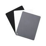 JJC 4" x 5.2" PVC White Balance Card Set for Achieving Perfect Color Balance in Your Photos - Including an 18% Neutral Grey Card,a White Card and a Black Card