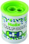 Helix Oxford Geo Barrel Pencil Sharpener 2 Hole - Green, 044101