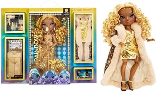 Rainbow High Rainbow Vision Divas - MELINE Luxe - Gold Yellow Fashion Doll, Mix & Match Designer Outfits, Mic, Accessories and Vanity Playset - for Kids and Collectors Ages 6+