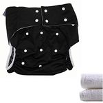 LukLoy - Teen / Adults Cloth Diapers Nappy with 2pcs Inserts for Incontinence Care -Dual Opening Pocket Washable Adjustable Reusable Leakfree (Black)