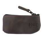 Hide & Drink, Leather Key Holder Pouch, Zippered Coin Bag, Money Purse, Earphone Holder, Charging Cable, Memory Cards Organizer, Vintage Style, Handmade Includes 101 Year Warranty :: Bourbon Brown