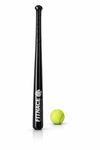 FITNACE Baseball Bat Wooden Heavy Duty for Self Defences (Black) Basebat with Free Tennis Ball
