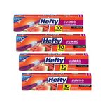 Hefty Slider Bag, Jumbo, 2.5 Gallon 10 Count (Pack of 4)