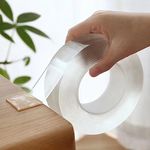 16.4FT/5M Nano Double Sided Tape Heavy Duty Adhesive Mounting Tape,Clear & Tough Sticky Poster Wall Tape,Multipurpose Tape Picture Hanging Strips for Home Office(1 roll)