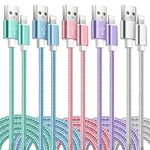 for iPhone Charger Cord,5Pack-3/3/6/6/10FT,(Apple MFi Certified) Lightning Cable Fast iPhone Charging Cord Nylon Braided Compatible iPhone 14/13/12/11/ Mini Plus Pro Max XS XR X 8 7 6, iPod, AirPod