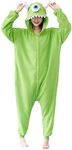xinhauli Unisex Adult Mike Wazowski Onesie Pajamas,Polar Fleece Cosplay Animal One Piece Halloween Costume Pajamas Homewear