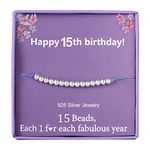 Birthday Gifts for 15th Girls Bracelet for Girl Silver Beads bracelet for 15 Years Old Tenn Girl Jewellery Gift Idea