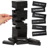 Buzzed Blocks Adult Drinking Game - 54 Blocks with Hilarious Commands and Games on 40 of Them | Perfect Pregame Entertaining Party Starter Game | Novelty Funny Gift (Black)