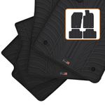 TRAVALL Rubber Car Mats for Jeep Grand cherokee (2010-2013) Car Floor Mats Hard-Wearing Heavy Duty Moulded Premium Mats Easy Clean Black with Clips - Anti Slip All-Weather Mud Sand Water Protection