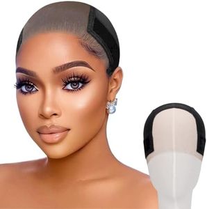 Isshin Beauty Lace Wig Grip Cap for Women – Small Size 4x5 HD Transparent Swiss Lace Non-Slip Glueless Wig Gripper with Adjustable Velcro Headband & Ear Cutouts Breathable Black Mesh