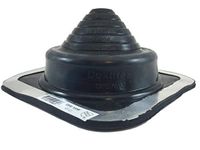 Dektite Premium #3 Black EPDM Metal Roof Pipe Flashing, Square Base, Pipe OD 1/4" to 5"