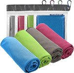 4 Pack Cooling Towel Ice Towel Cold Towel Soft Breathable Instant Towel Microfibre Ice Towel Cool Towel Chilly Towel for Instant Cooling for Yoga, Golf, Gym Camping, Fitness, Workout (100x30cm)