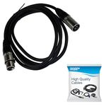 HQRP 1.8m XLR to XLR Microphone Cable (3-pin M/F) for Beyerdynamic BMC 05 FM BLK, BMC 10 FM BLK Replacement